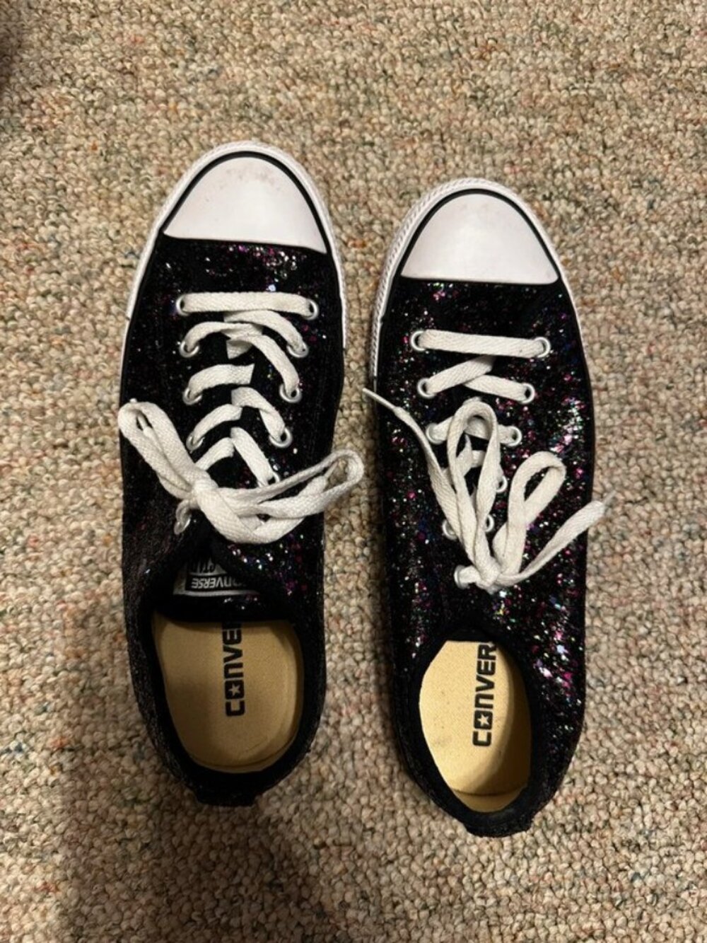 Converse Chuck Taylor All Star Black Glitter Low Top Sneakers